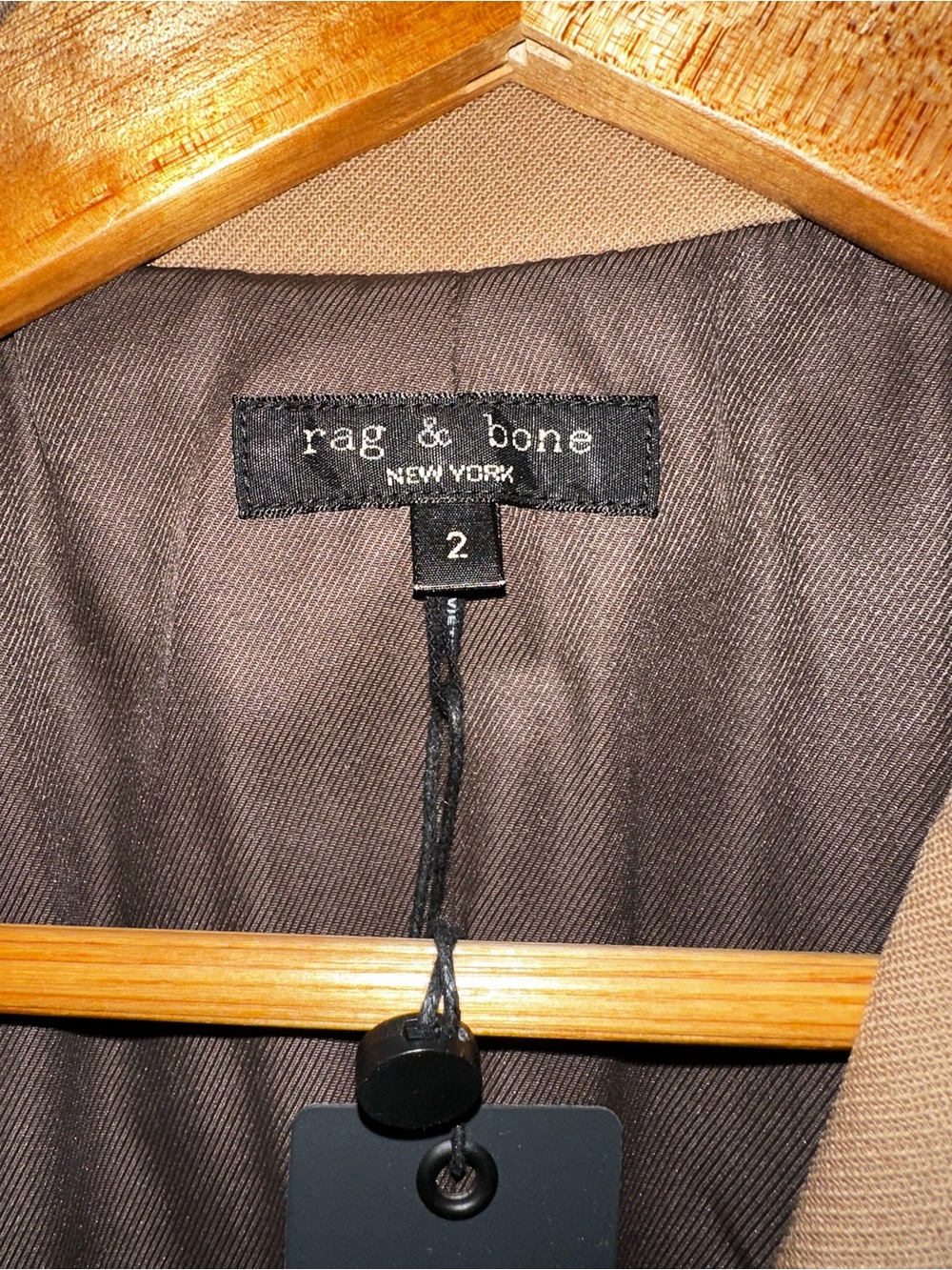 rag & bone Double-Breasted Brown Blazer with Gold Buttons - Picture 3 of 5